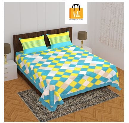 3001-Bedsheet Adda-Pure Cotton Jaipuri Printed Double Bedsheet With 2 Pillow Covers-DESIGN108