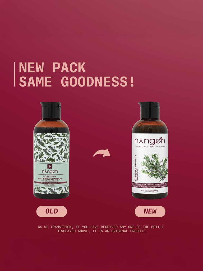 Ningen Rosemary Anti-Frizz Shampoo | Organic Moisture Locking Shampoo | Shampoo for Silky Hair