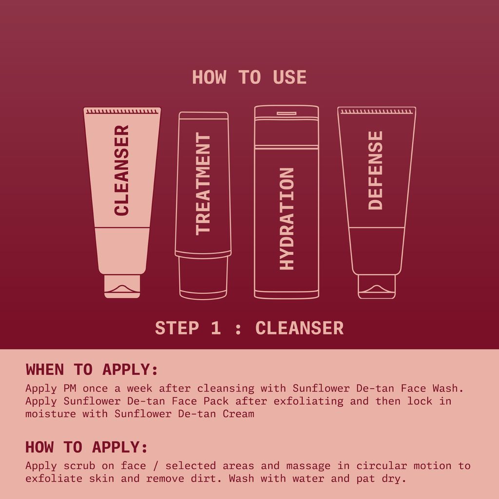 Ningen Sunflower De-Tan Scrub with Walnut Granules | Sunflower De-Tan Formula