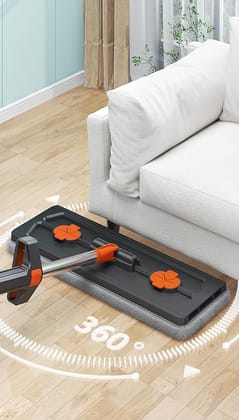 Microfiber Flat Mop for Floor Cleaning Home Hands Free Squeeze Dry and Wet Mopping Bucket Less Mops Pocha Stick 2 Extra Refill Pads with Wiper Mop