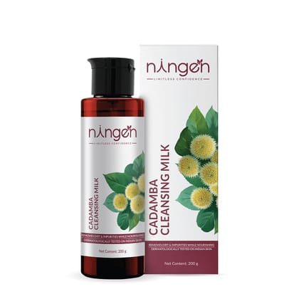 Ningen Cadamba Cleansing Milk I With Goodness of Aloe Vera, Neem and Cucumber I Irritation Free, Paraben Free I Removes Dirt, Grime and Make-up I 200g