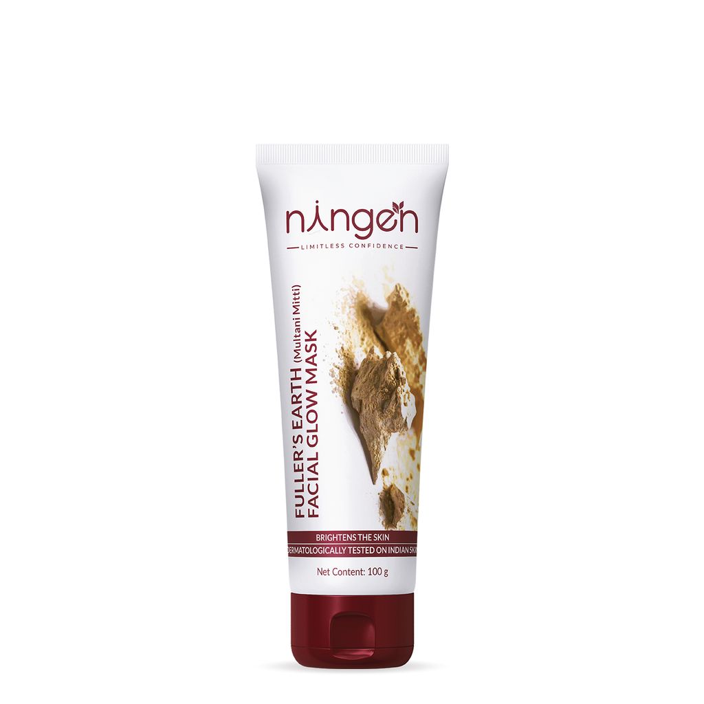 Ningen Fuller's Earth (Multani Mitti) Facial Glow Mask I Infused with Fenugreek and Indian Gooseberry Extracts I Dermatologically Tested, Paraben Free I For Softer and Fuller Skin I 100g