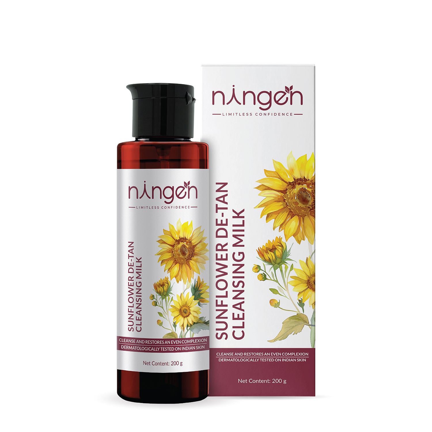 Ningen Sunflower De-Tan Cleansing Milk | Skin Brightening Cleanser Milk