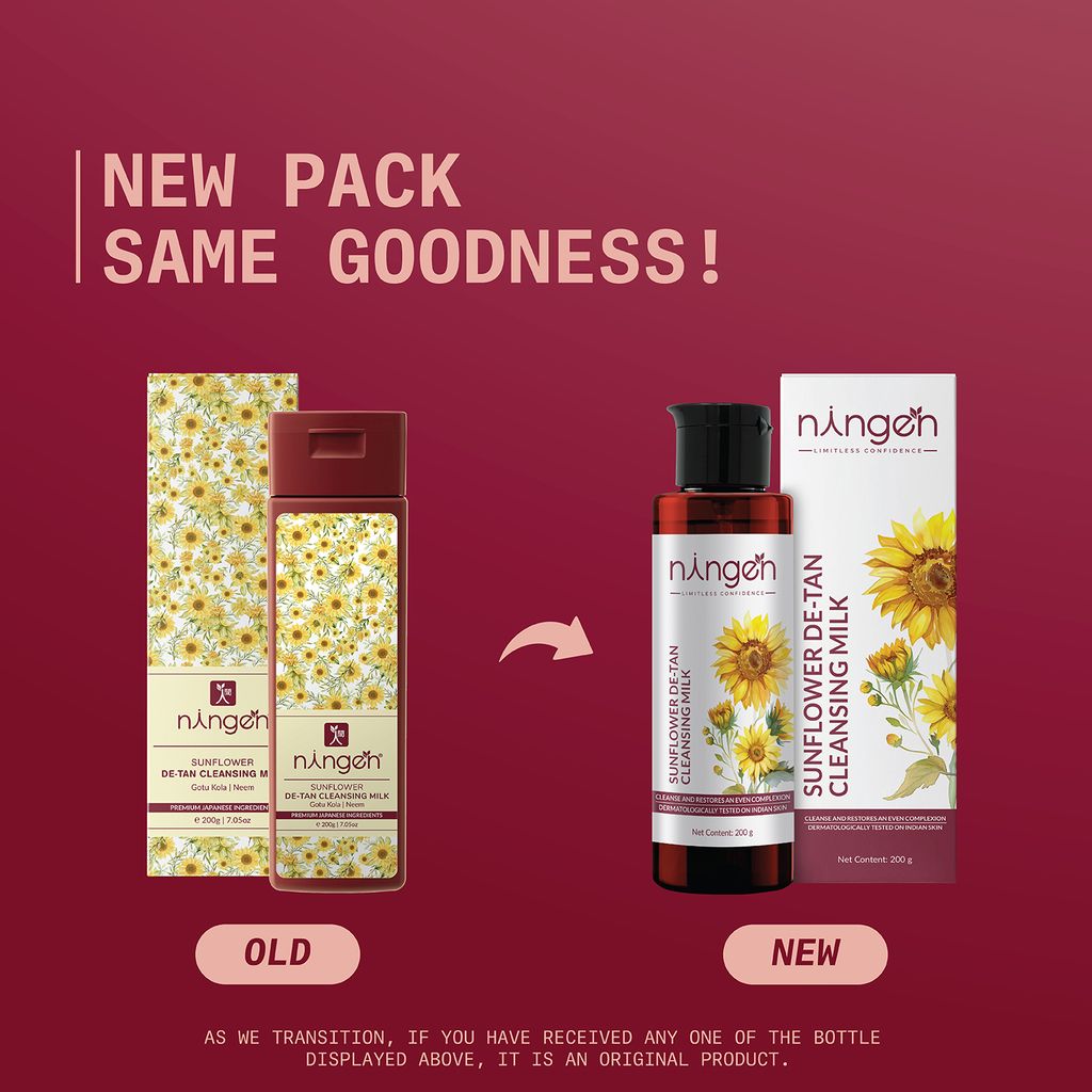 Ningen Sunflower De-Tan Cleansing Milk | Skin Brightening Cleanser Milk