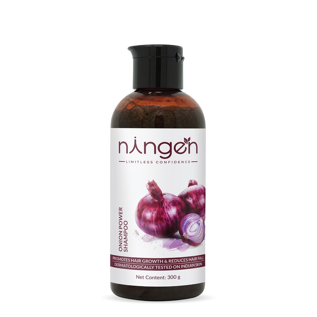 Ningen Onion Hair Shampoo I Contains Soya and Thyme I Dermatologically Tested, Paraben Free I Helps Reduce Hair Fall & Dandruff, Promotes Hair Growth I 200g