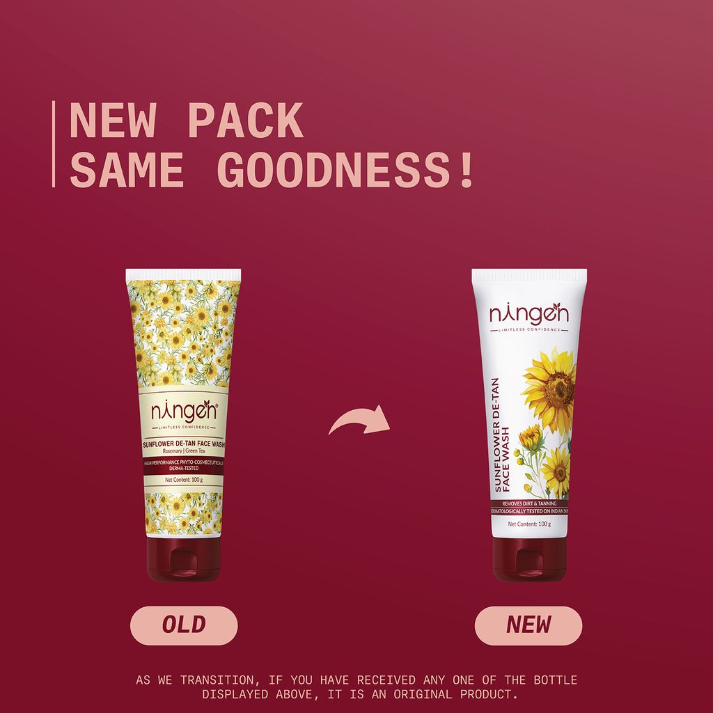 Ningen Sunflower De-tan Face Wash I Rosemary and Green Tea Extract I Dermatologically Tested, Paraben Free I Removes Dirt and Excessive Tan I 100g