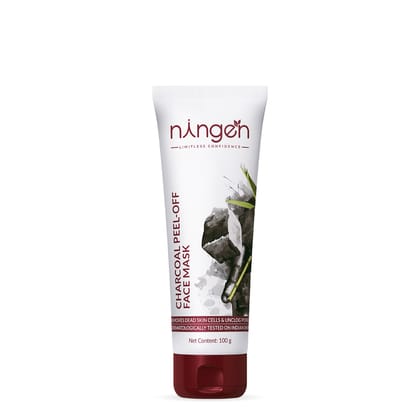 Ningen Charcoal Peel-Off Face Mask I Goodness of Plum, Green Tea, Coffee Extracts I Irritation Free, Paraben Free I Removes Dirt, Toxins and Impurities I 100g
