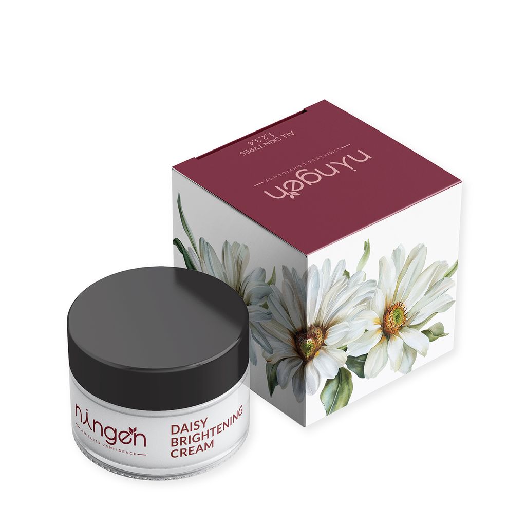 Ningen Daisy Brightening Cream I Enriched with Vitamin C and Plum Extracts I Irritation Free, Paraben Free I Helps Reduce Tan, Bleminshes and Dark Spots I 100g