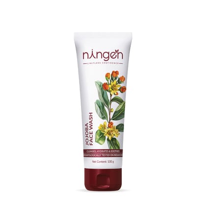 Ningen Jojoba Face Wash I Irritation Free, Paraben Free I Goodness of Lotus, Apricot, White Tea I Removes Dirt, Dead Cells, Unclogs Pores I 120g