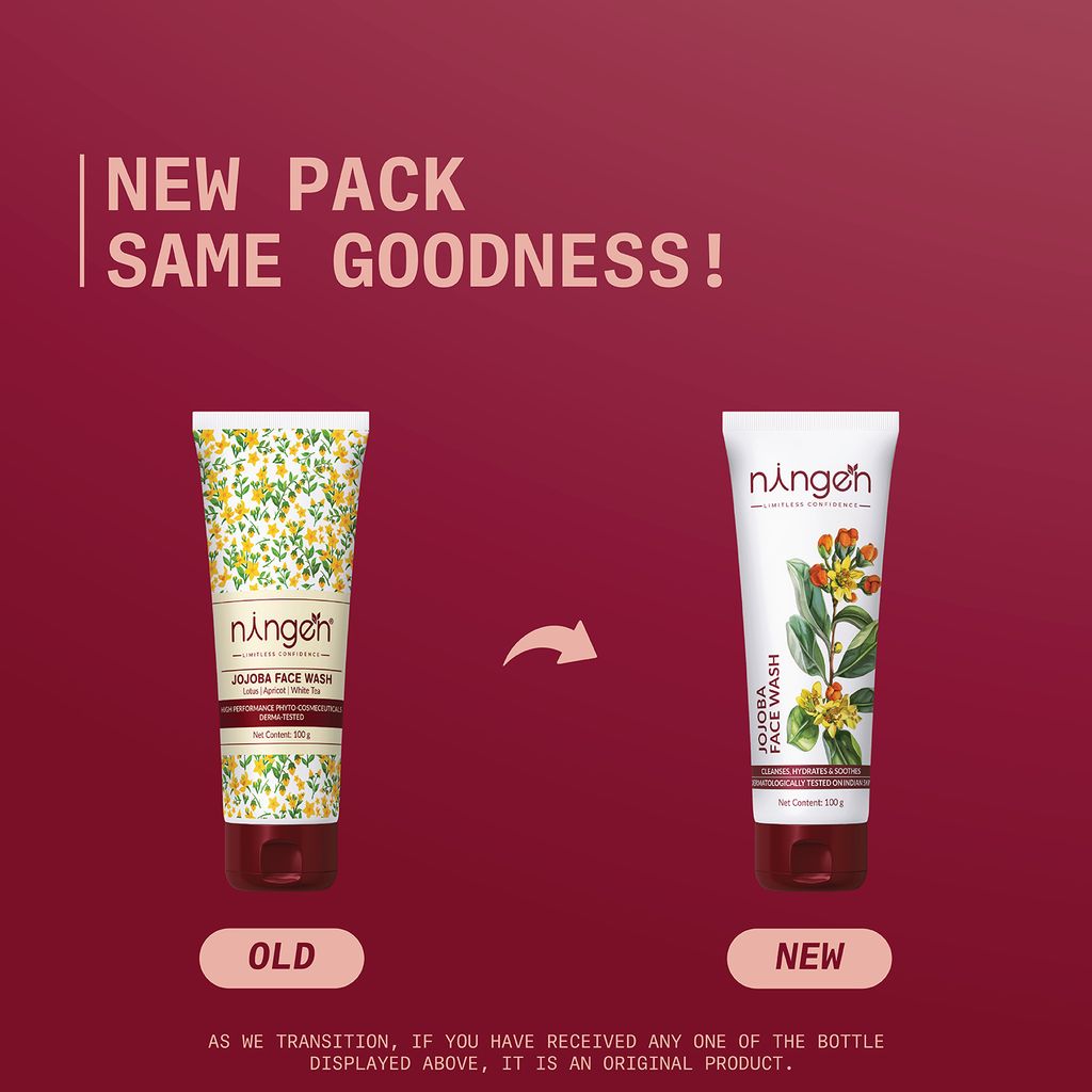 Ningen Jojoba Face Wash I Irritation Free, Paraben Free I Goodness of Lotus, Apricot, White Tea I Removes Dirt, Dead Cells, Unclogs Pores I 120g
