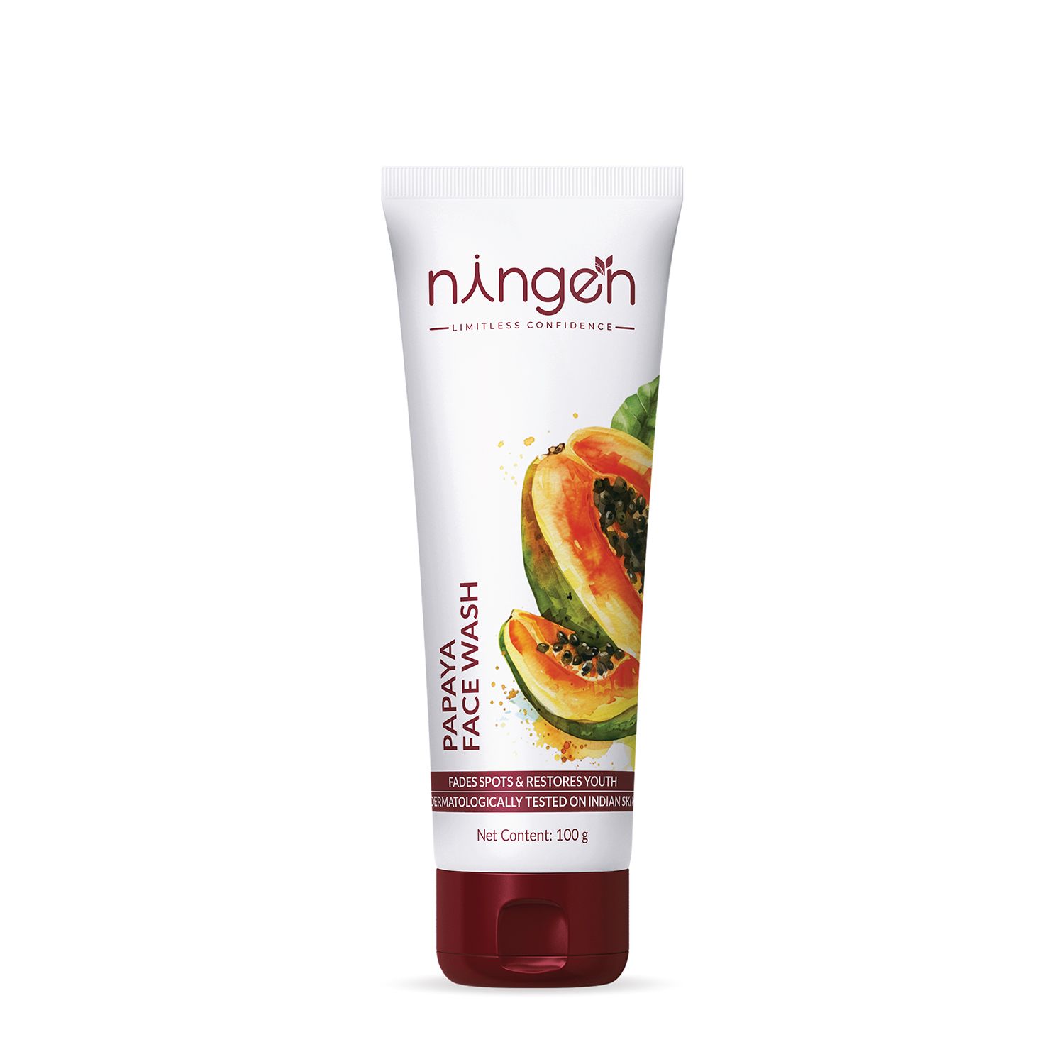 Ningen Papaya Face Wash I Enriched with Saffron and Sandalwood I Irritation Free, Paraben Free I Treats Dryness, Itching & Pollution allergy I 100g, White