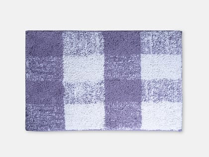Checkerboard Patterned Plush Bath Mat - Non-Slip & Absorbent