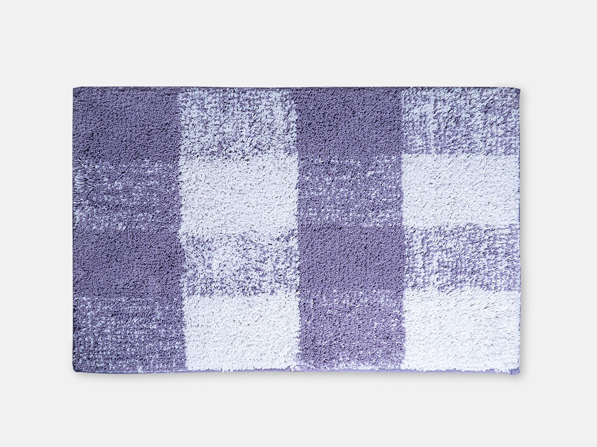 Checkerboard Patterned Plush Bath Mat - Non-Slip & Absorbent