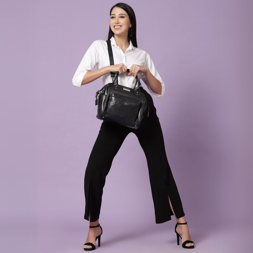 Women Handbag Pu Leather Crossbody Sling Bag Stylish Office Bag Lightweight Water Resistant Satchel Shoulder Bag With Detachable Strap