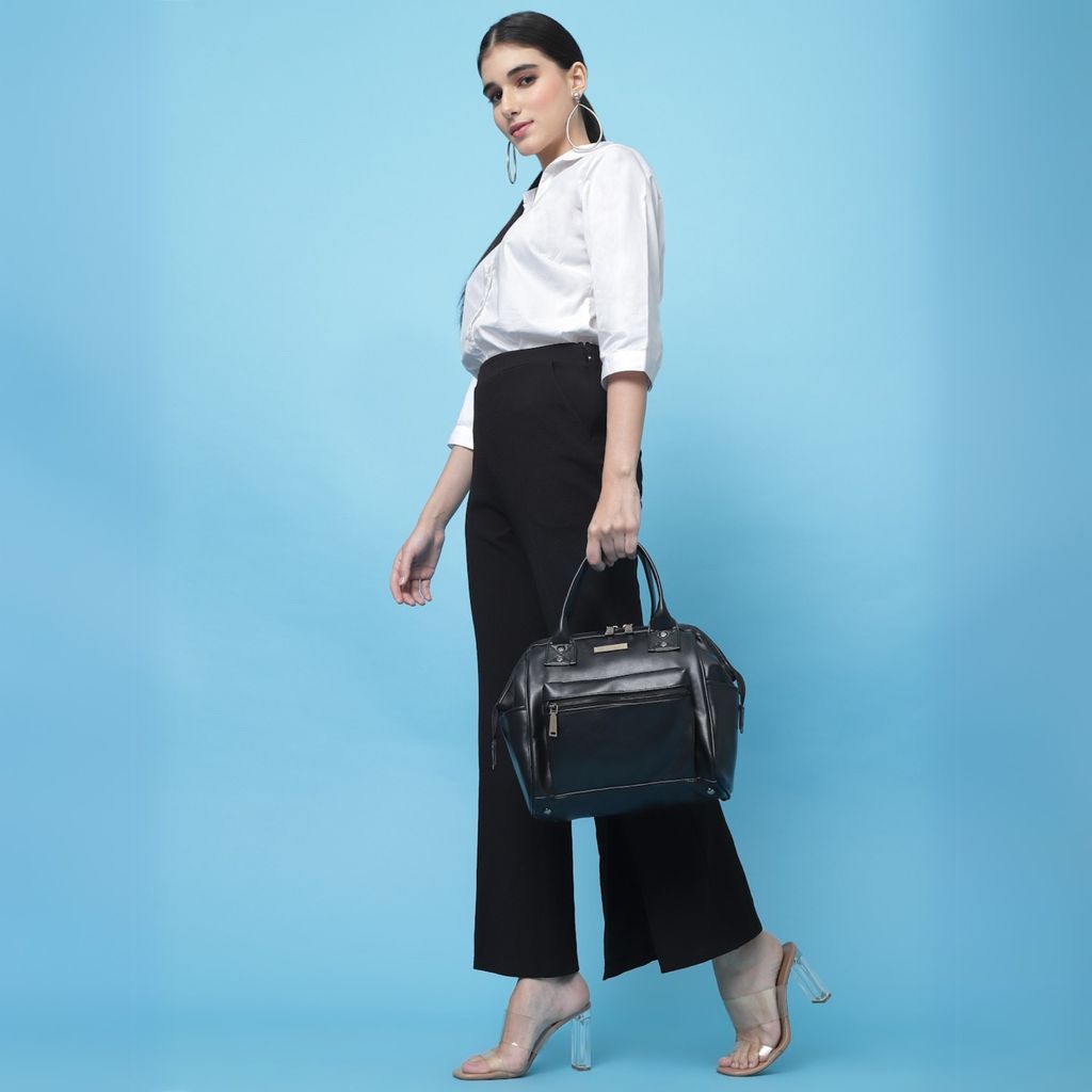 Women Handbag Pu Leather Crossbody Sling Bag Stylish Office Bag Lightweight Water Resistant Satchel Shoulder Bag With Detachable Strap