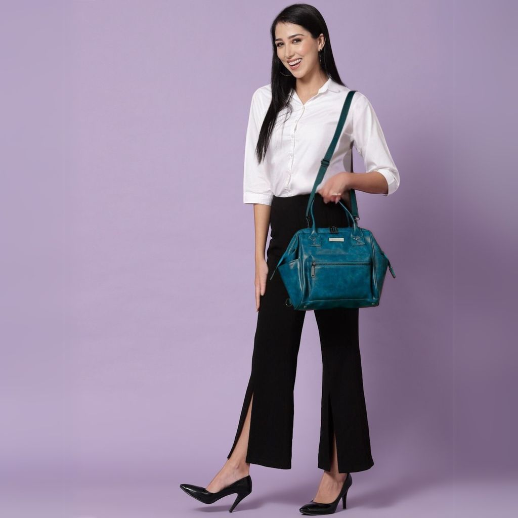 Women Handbag Pu Leather Crossbody Sling Bag Stylish Office Bag Lightweight Water Resistant Satchel Shoulder Bag With Detachable Strap