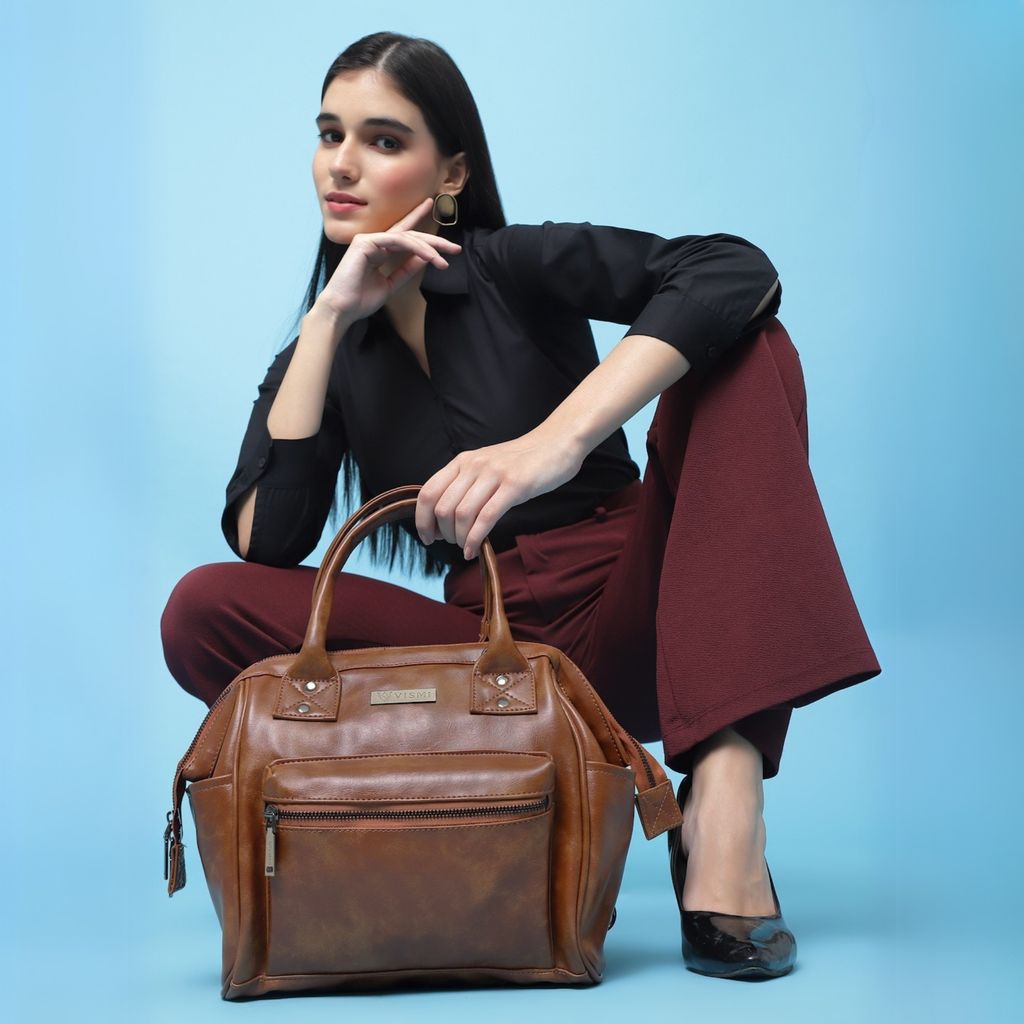 Women Handbag Pu Leather Crossbody Sling Bag Stylish Office Bag Lightweight Water Resistant Satchel Shoulder Bag With Detachable Strap