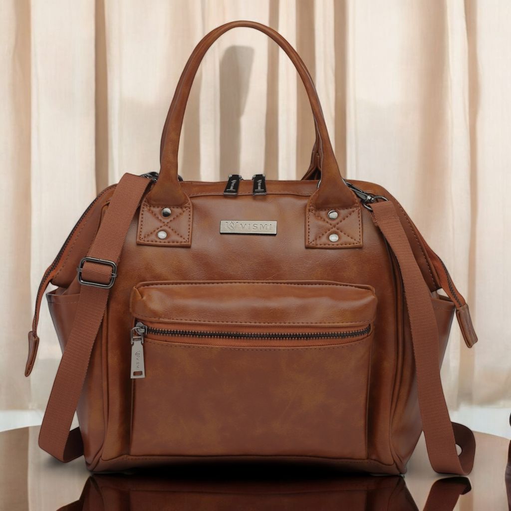 Women Handbag Pu Leather Crossbody Sling Bag Stylish Office Bag Lightweight Water Resistant Satchel Shoulder Bag With Detachable Strap