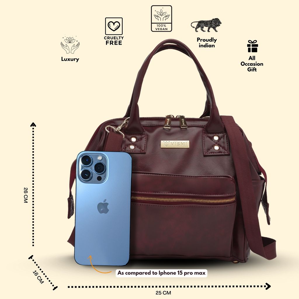 Women Handbag Pu Leather Crossbody Sling Bag Stylish Office Bag Lightweight Water Resistant Satchel Shoulder Bag With Detachable Strap