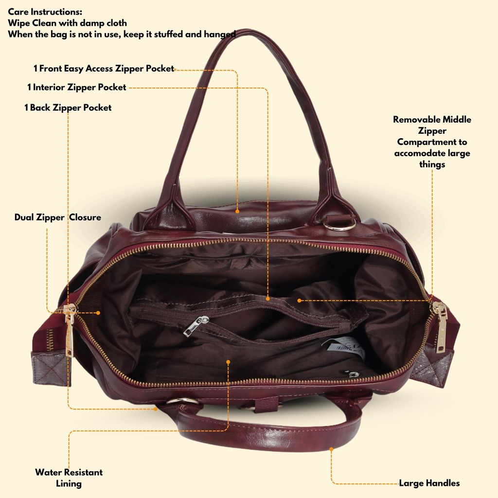 Women Handbag Pu Leather Crossbody Sling Bag Stylish Office Bag Lightweight Water Resistant Satchel Shoulder Bag With Detachable Strap