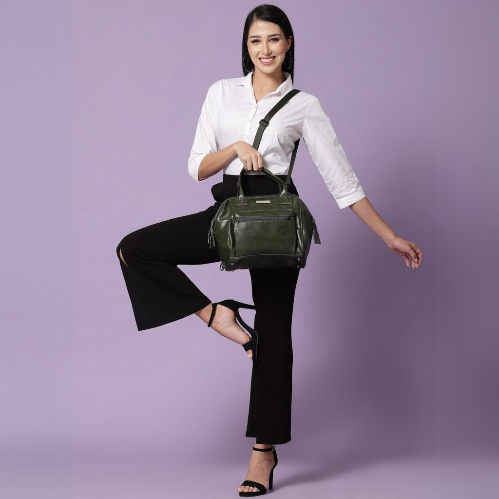 Women Handbag Pu Leather Crossbody Sling Bag Stylish Office Bag Lightweight Water Resistant Satchel Shoulder Bag With Detachable Strap