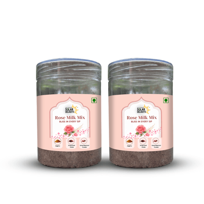 Dr. Renga’s Solar Delights Rose Milk Mix Powder | With Real Rose Petals & Jaggery | No Milk Solids, No Preservatives | Instant Rose Drink for Kids & Adults | 200g (Pack of 1)