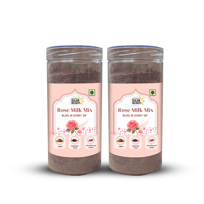Dr. Renga’s Solar Delights Rose Milk Mix Powder | With Jaggery (Natural Sugar) & Real Rose Petals | No Artificial Colors, No Preservatives | Refreshing Summer Drink Mix | 400g (Pack of 1)