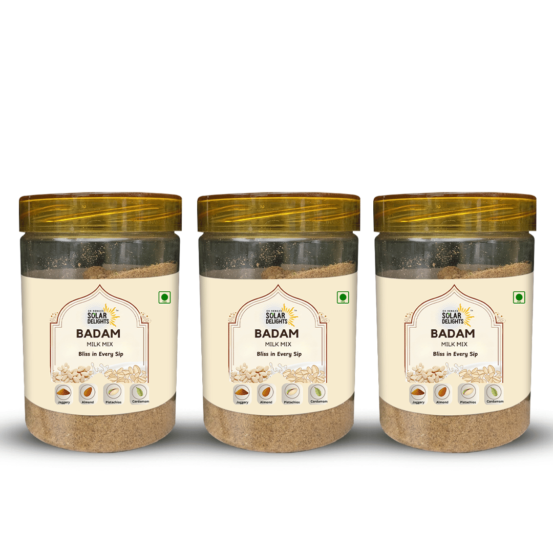 Dr. Renga’s Solar Delights – Badam Milk Mix with Jaggery | Almond & Pistachio Instant Drink | No Preservatives, No Refined Sugar | 200g