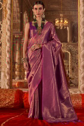 Raisin Purple Kanjivaram Saree