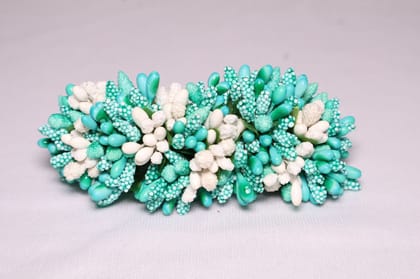 Artificial Flower Hair Clip – Aqua Blue & White