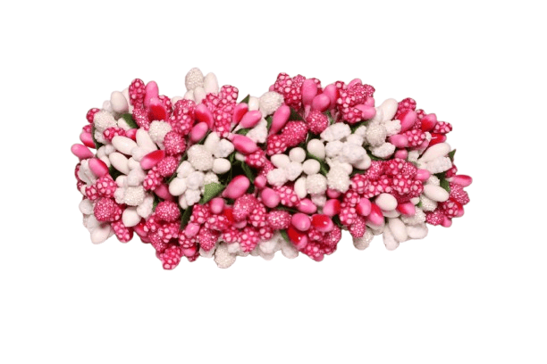 Artificial Flower Hair Clip – Pink & White