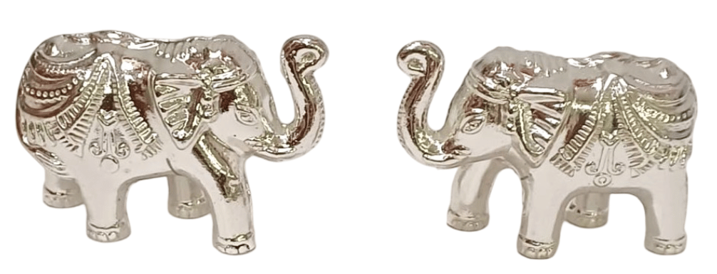 German Silver Elephant Figurines for Home Decor & Gifting