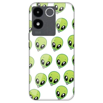 Alien - Clear Printed Silicone Case For iQOO Models-iQOO Z7 Pro