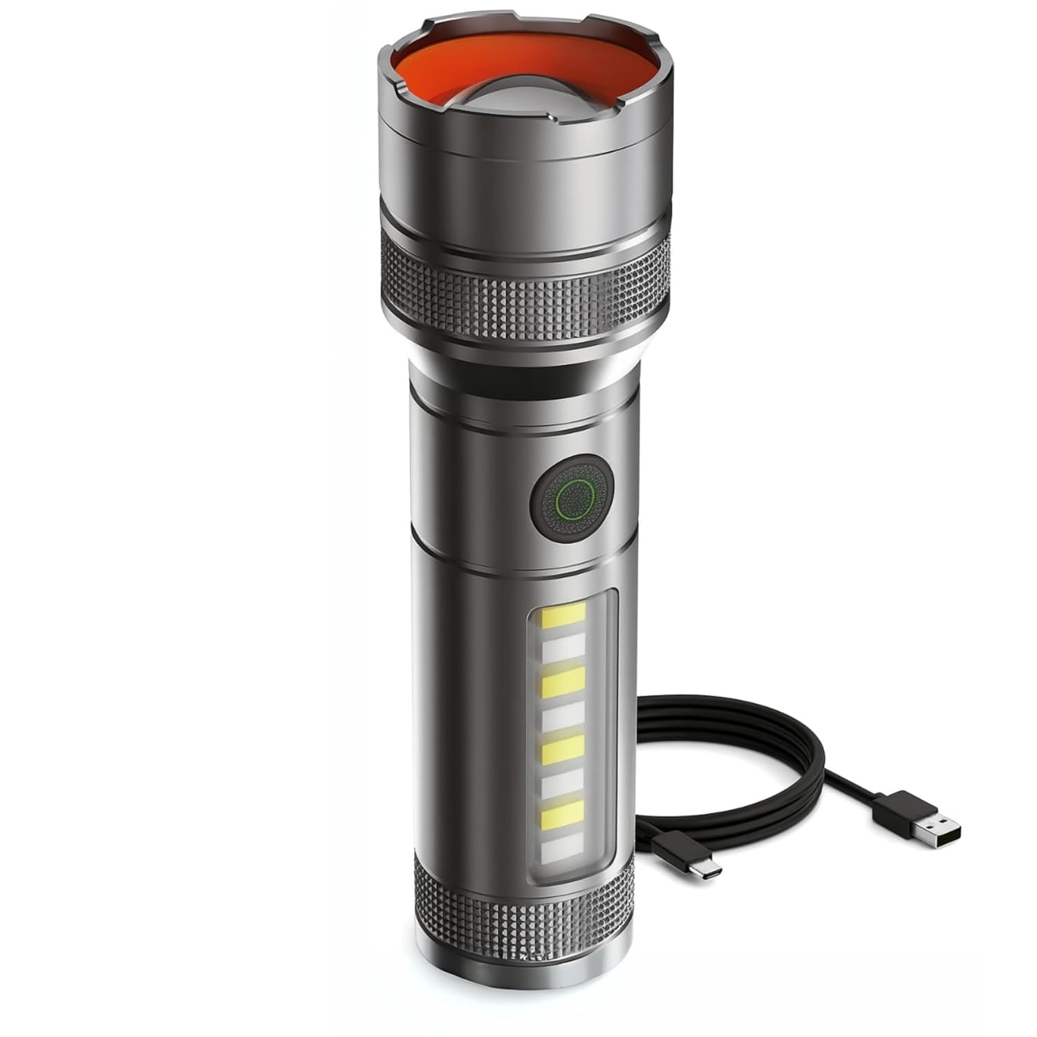 Waterproof Metal Body High-Powered Tactical LED Flashlight Torch - Rechargeable & Durable (RL-M15)