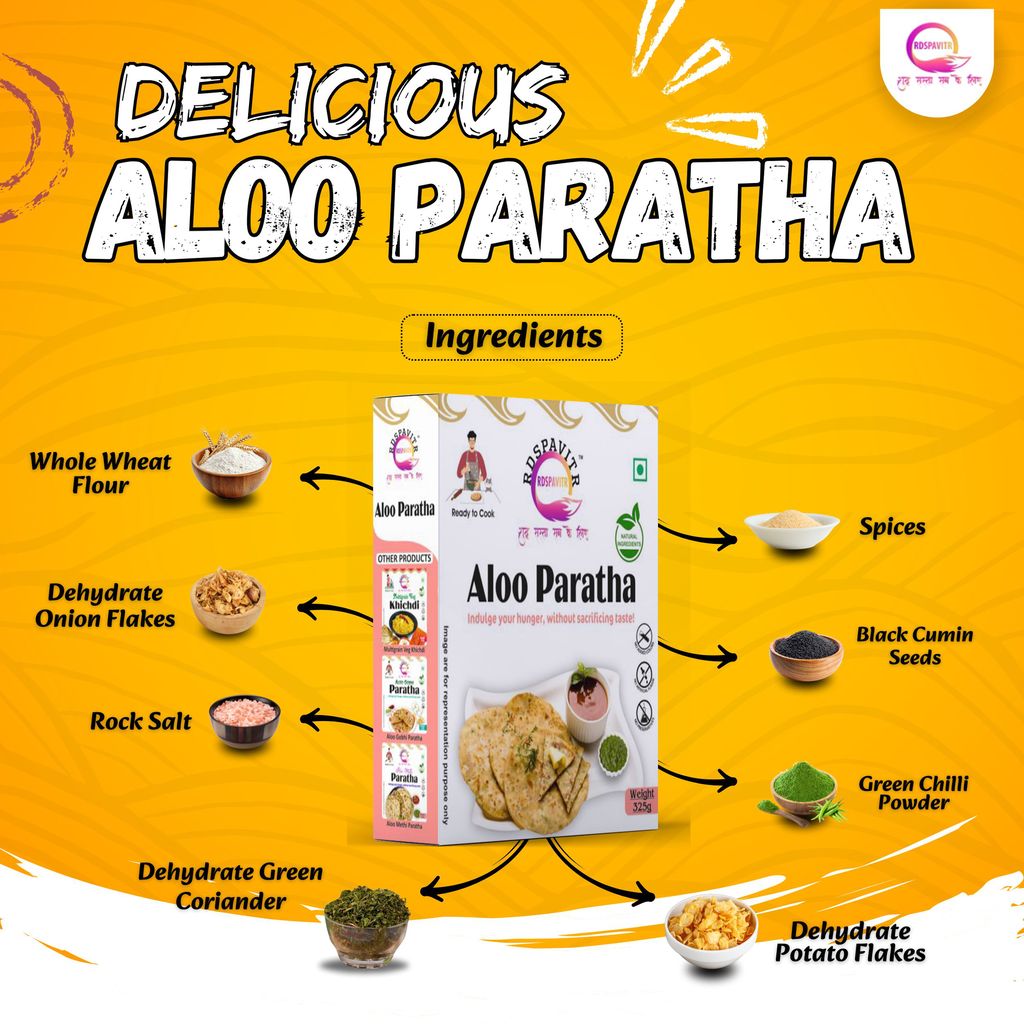 Aloo Paratha | Paratha Premix 300 Gm, Peanut Chutney 50g and Mix Pickle 50g | Made With Natural Ingredients | Taste of Bihar