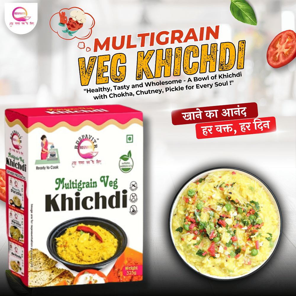 Multigrain Veg Khichdi | Premix Khichdi 300 Gm, Peanut Chutney 50g and Mix Pickle 50g | Ready in 10 Minutes | Rich in Protein & High Fiber