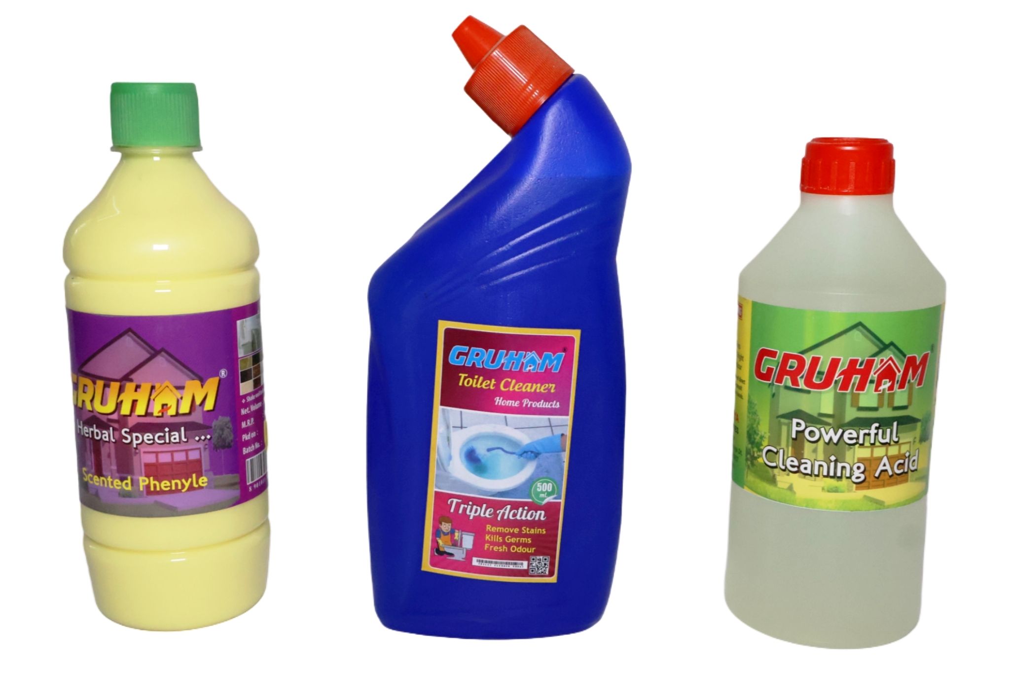 500 ML Phenyl+500 ML Acid+500 ML Toilet Cleaner