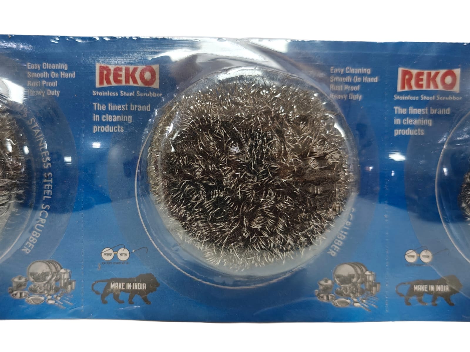 REKO Stainless Steel Scrubber - Heavy Duty Rust Proof Cleaning set of 6