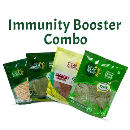 Buy Immunity Booster Combo 800g Online – Solar-Dried Amla, Moringa Leaves, Curry Leaves & Natural Jaggery | 100% Natural, Preservative-Free | Made in India | Dr. Renga’s Solar Delights