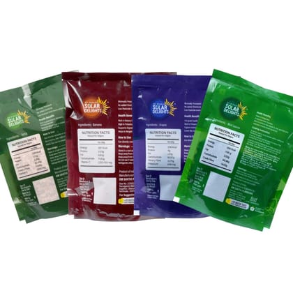 Buy Healthy Snack Combo 600g – Ozone-Washed Solar-Dried Amla, Banana, Grapes & Mint | Natural, No Added Sugar | Fiber & Antioxidant-Rich 4-in-1 Superfood Pack | Dr. Renga’s Solar Delights | Made in India