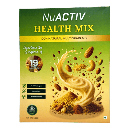 NuActiv Health Mix 500g | 19 Natural Ingredients | High Protein & Fibre | No Added Sugar | Plant-Based Nutrition for All Ages | 100% Natural Multigrain Mix