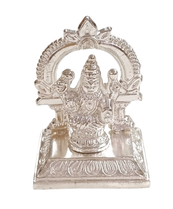 Silver Idol of Hindu Deity - Intricate Carvings