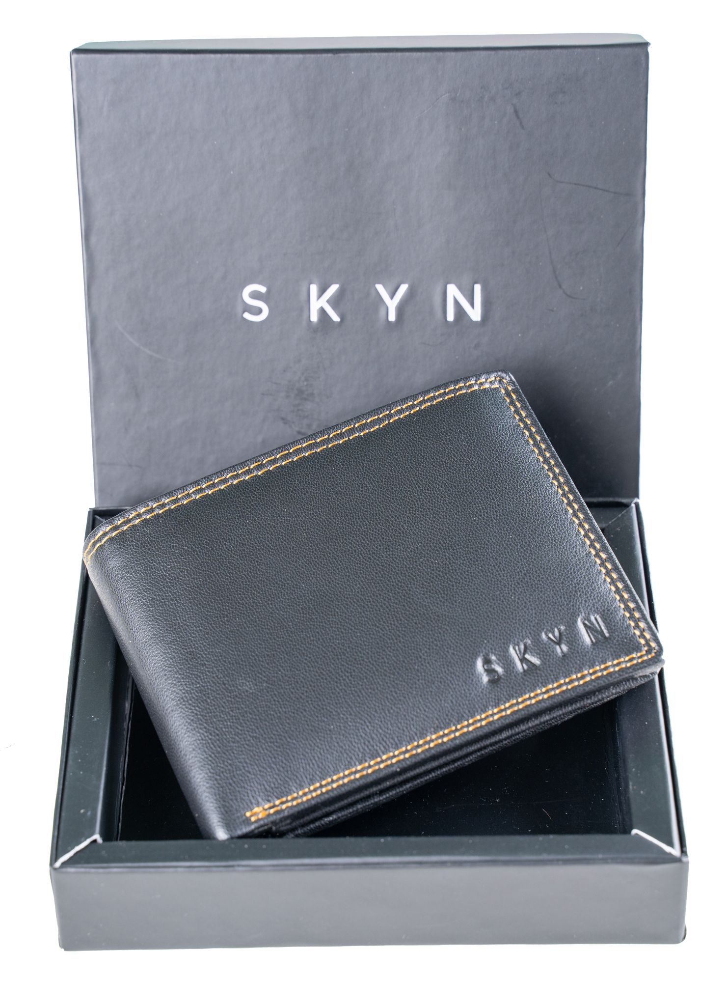 SKYN Men’s Genuine Leather Bifold Wallet | RFID Blocking | Multiple Card Slots & Cash Compartment | Gift Box Included