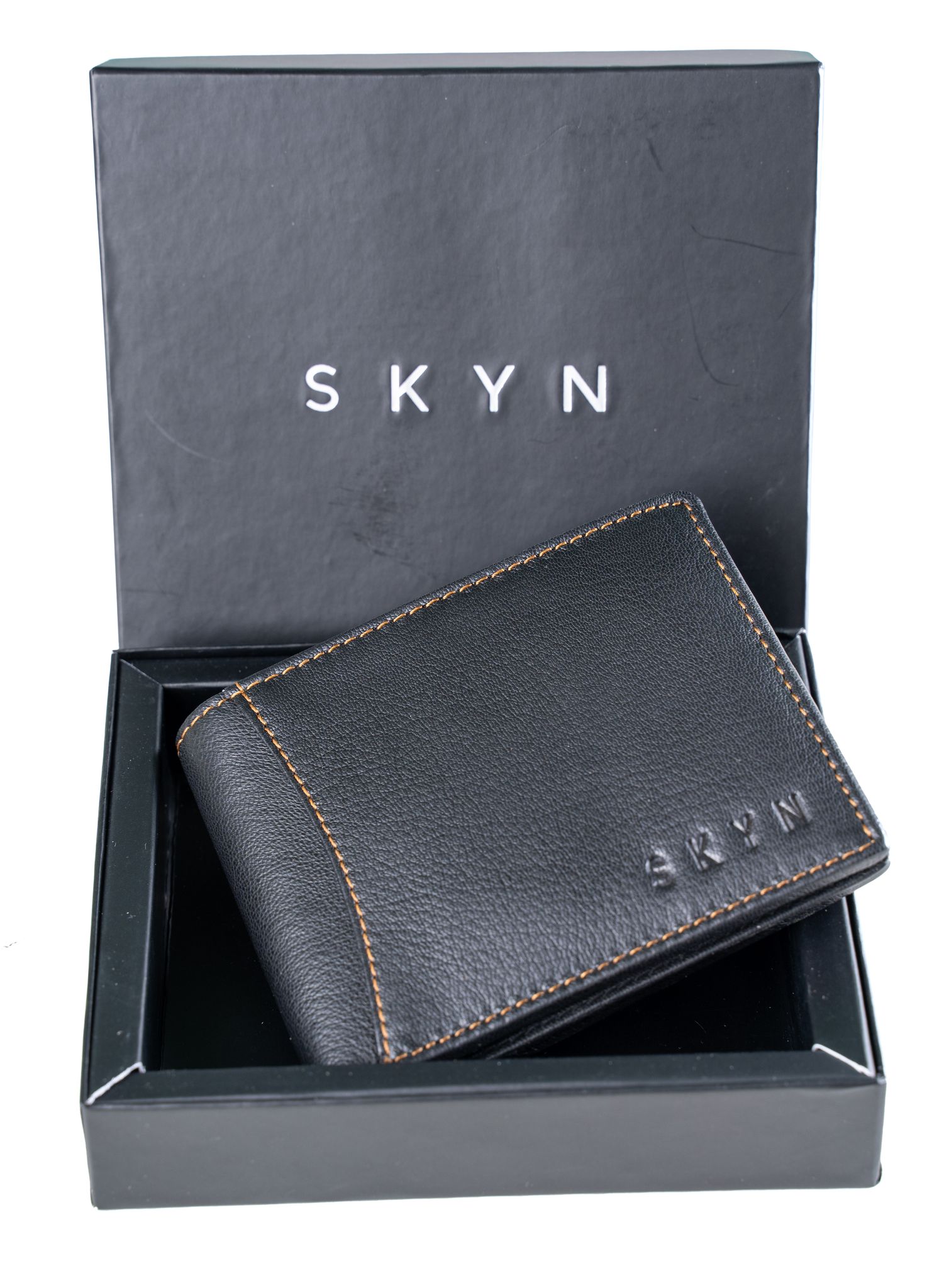 SKYN Luxury Men’s Leather Wallet | RFID Protection | Bifold with Multiple Slots & Cash Section | Gift Box