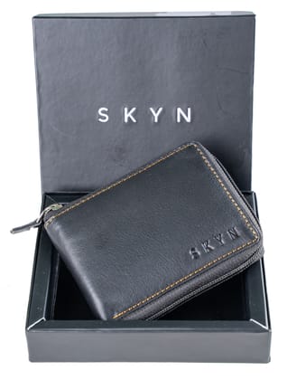 SKYN Genuine Leather Wallet for Men – Minimalist Bifold RFID Blocking Wallet with Multiple Card Slots, Cash Compartment & Gift Box