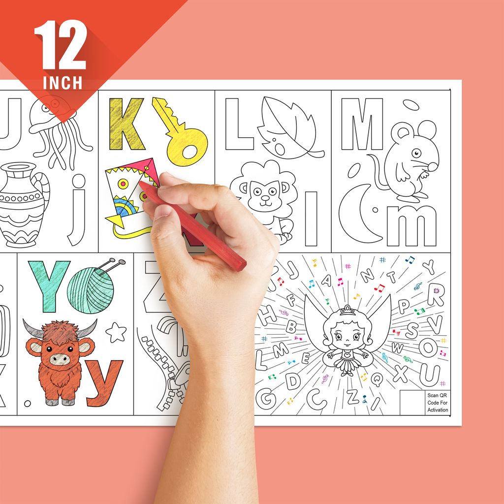 Alphabet Reusable Wall Colouring Roll (12 Inch) - AR Educational Journey