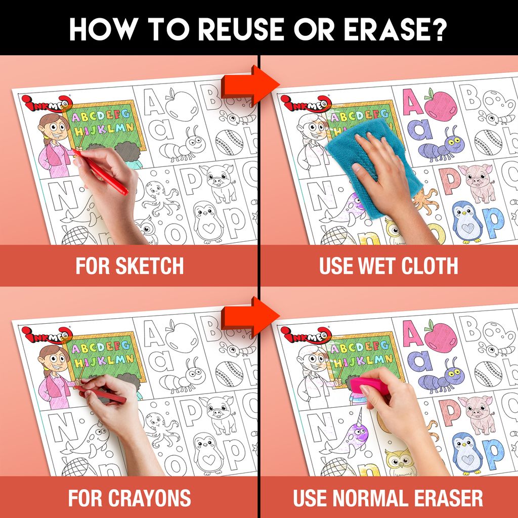 Alphabet Reusable Wall Colouring Roll (12 Inch) - AR Educational Journey