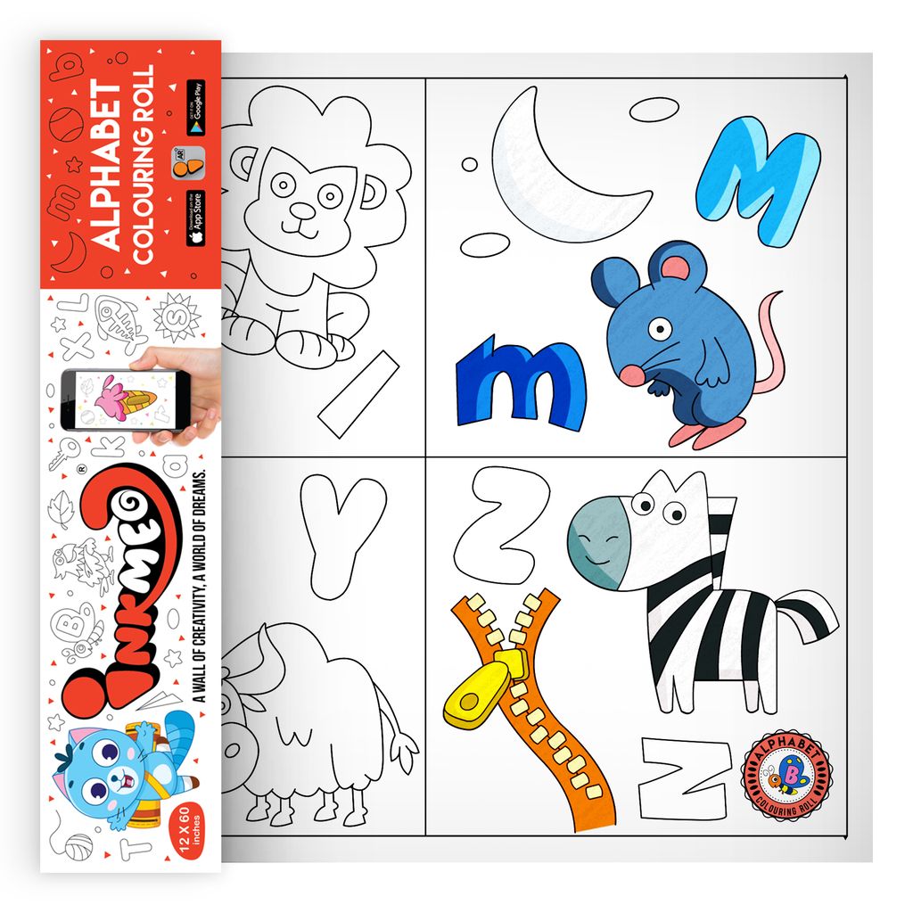 Alphabet Reusable Wall Colouring Roll (12 Inch) - AR Educational Journey
