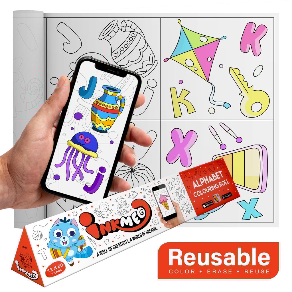 Alphabet Reusable Wall Colouring Roll (12 Inch) - AR Educational Journey