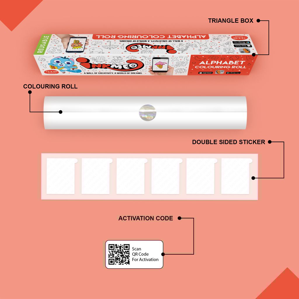 Alphabet Reusable Wall Colouring Roll (12 Inch) - AR Educational Journey